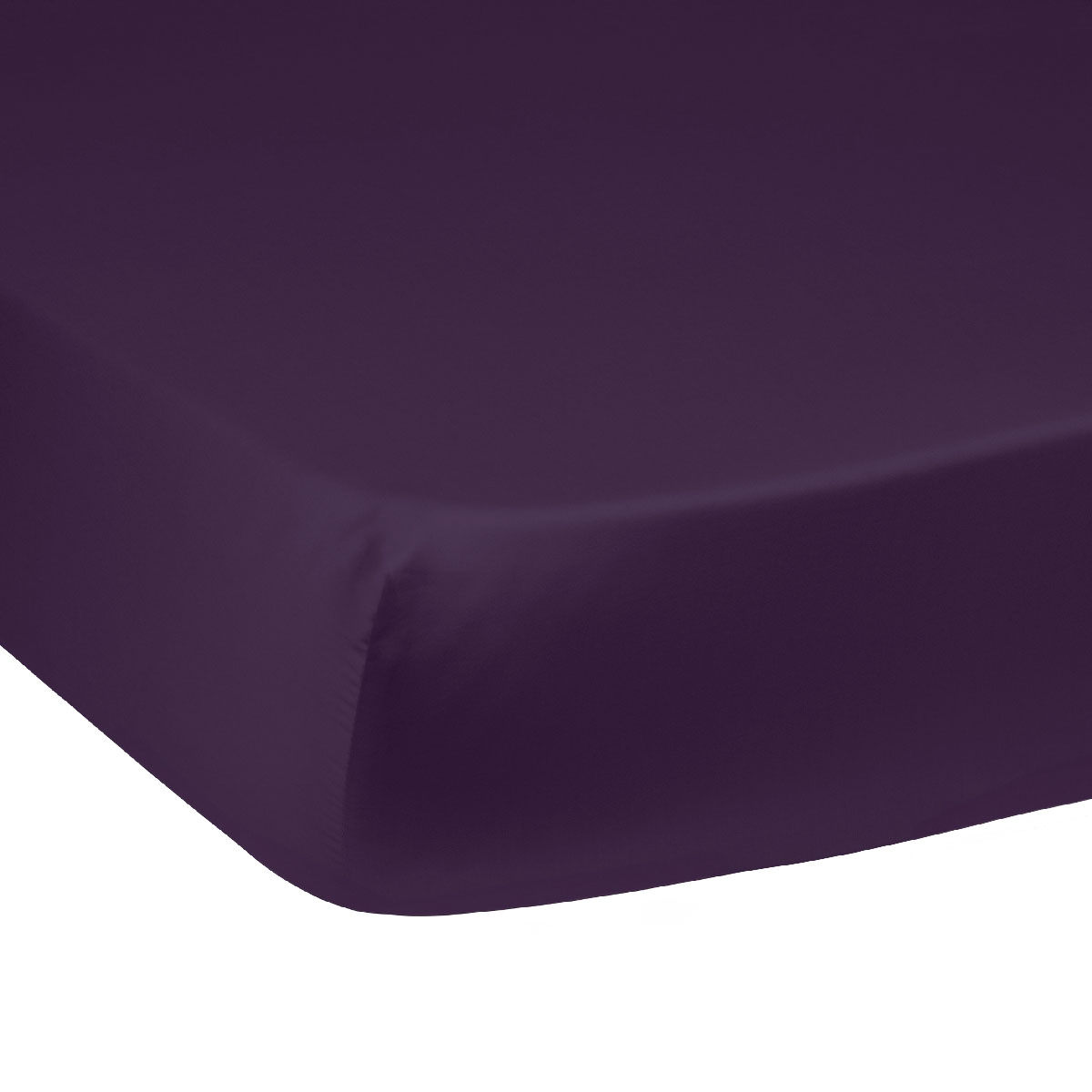 Drap housse Harmonie Satin de coton coloris Aubergine