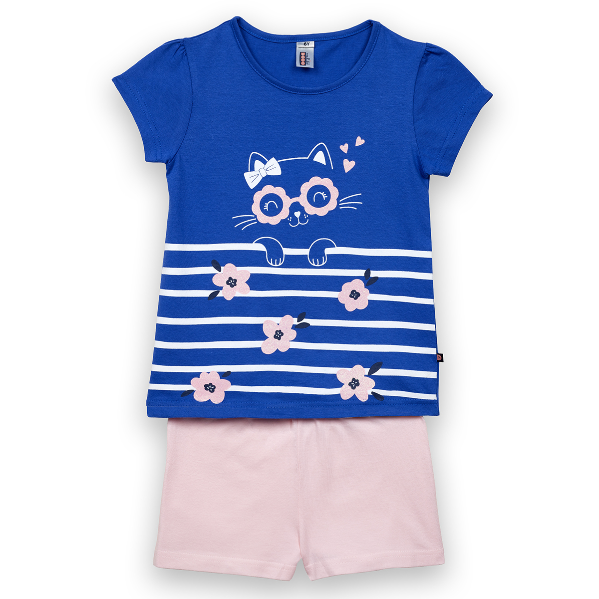 Pyjashort fille POPPY indigo/rose