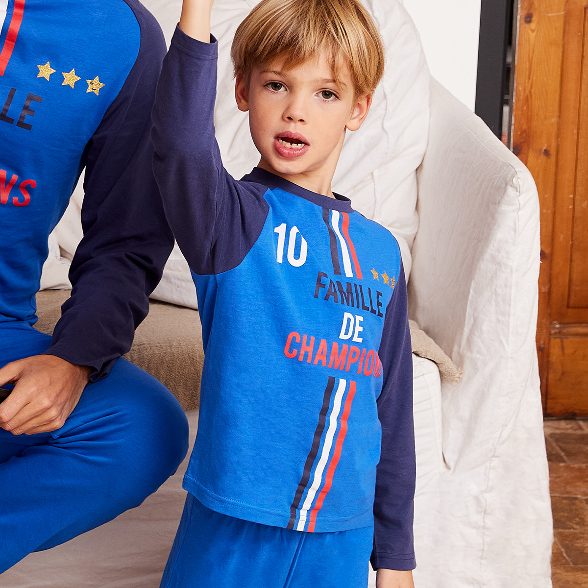 Pyjama garçon COUPE DU MONDE bleu 