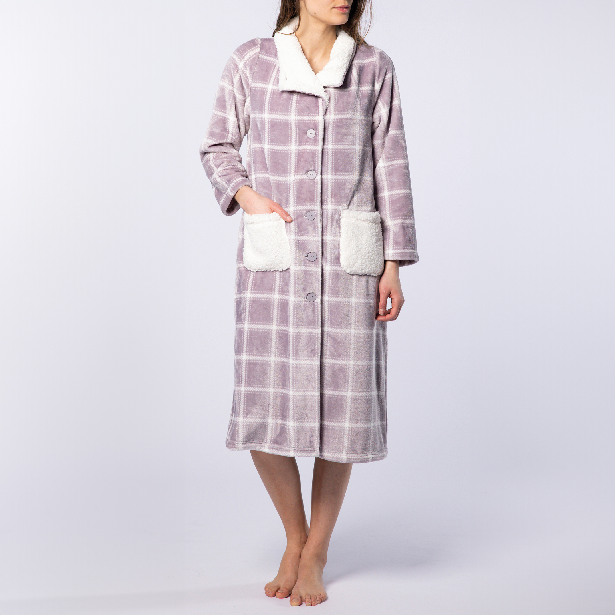 Peignoir femme ECOSSE Mono/imprimé