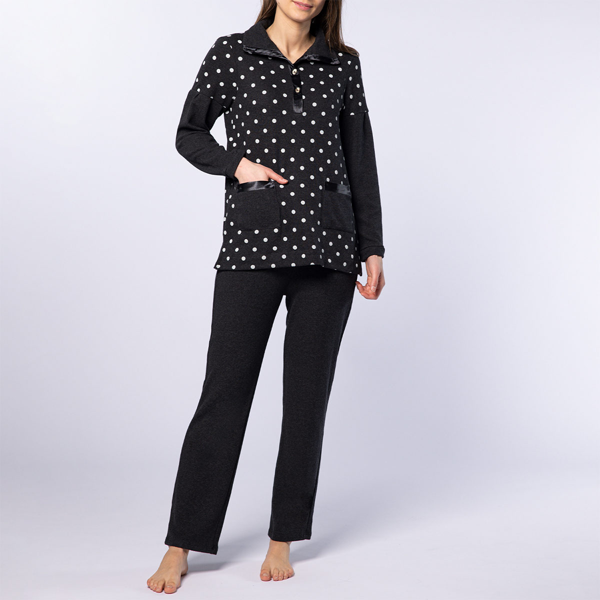 Pyjama femme ELLEN anthracite chiné