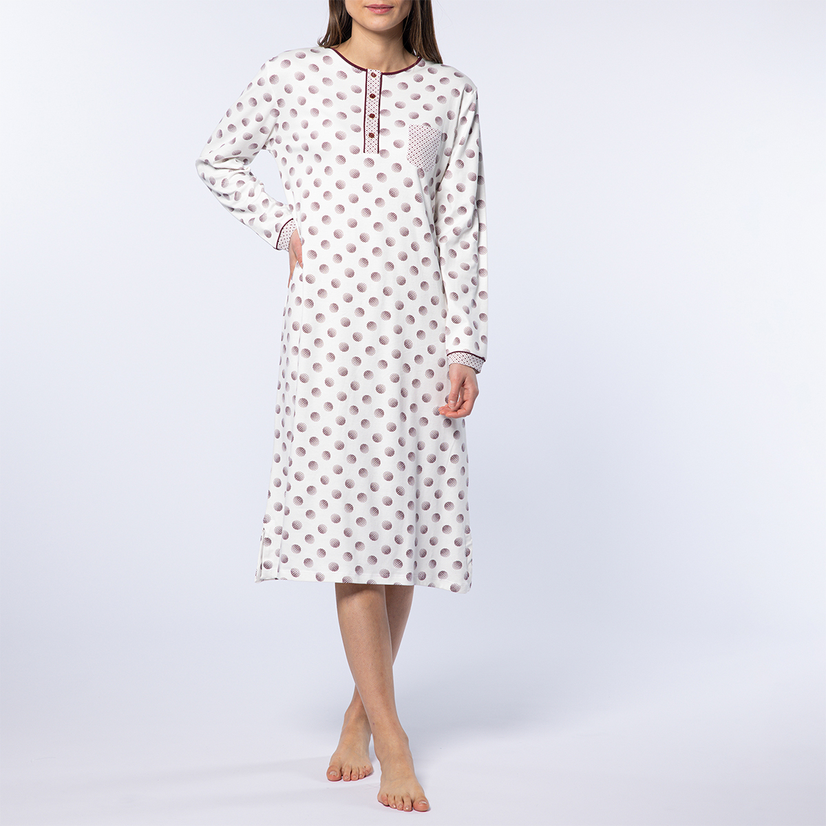 Chemise de nuit femme nina prune