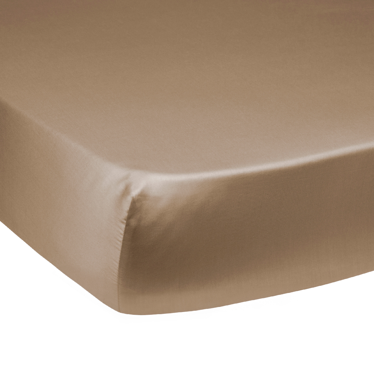 Drap housse Grand bonnet Harmonie Satin de coton coloris Caramel