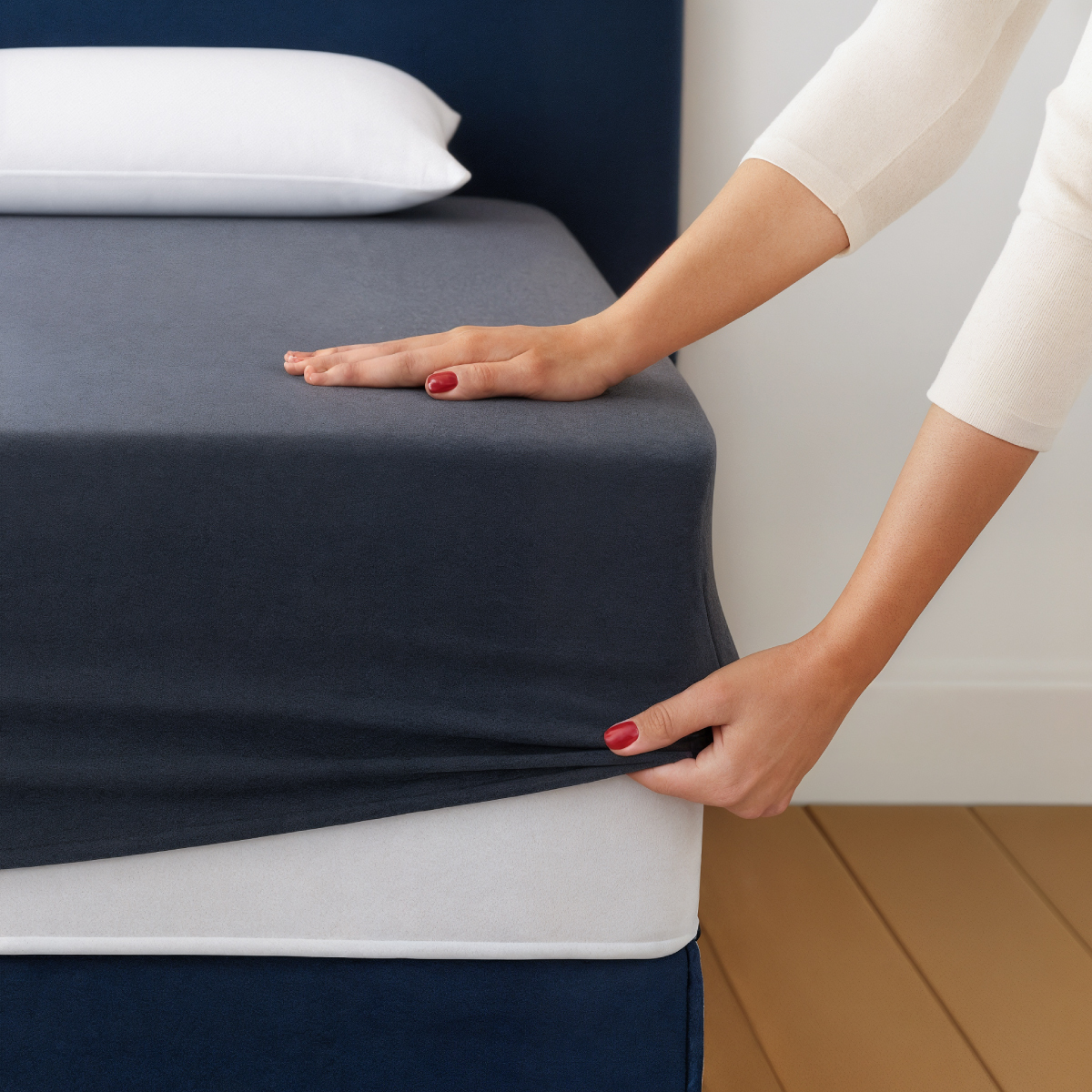 Drap Housse 2 en 1 - Alèse Imperméable intégrée - Coloris Carbone