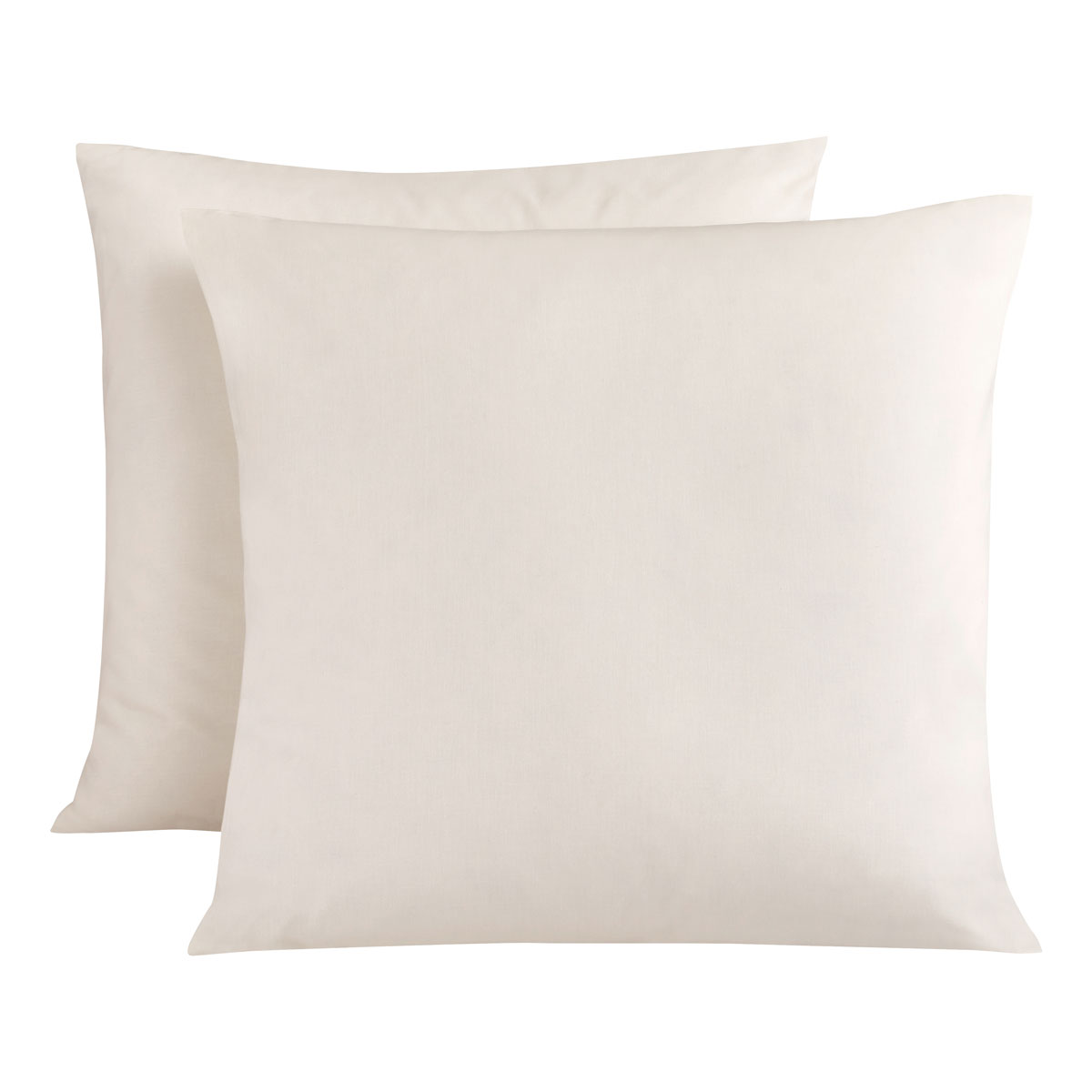 Lot de 2 taies d'oreiller Coton BIO Ivoire