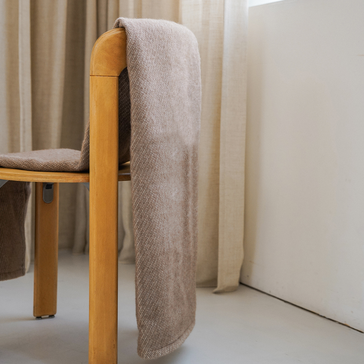 Couverture coton et mérinos - Marron