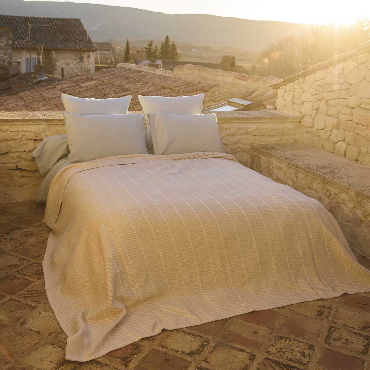 Dessus de lit tissé HONFLEUR Naturel