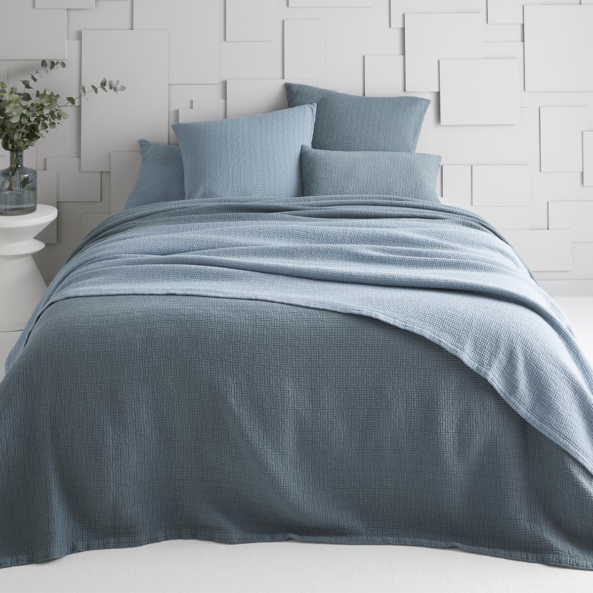 Dessus de lit MATERA Bleu orage