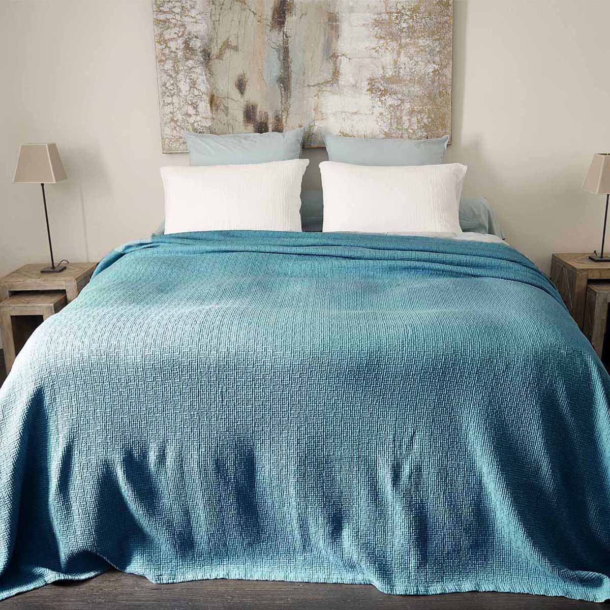 Dessus de lit MATERA Eau de bleu