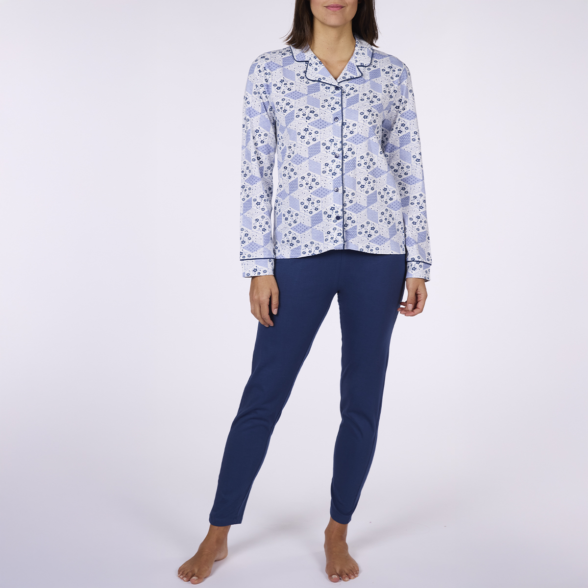 Pyjama Femme ETOFFE imprimé / marine