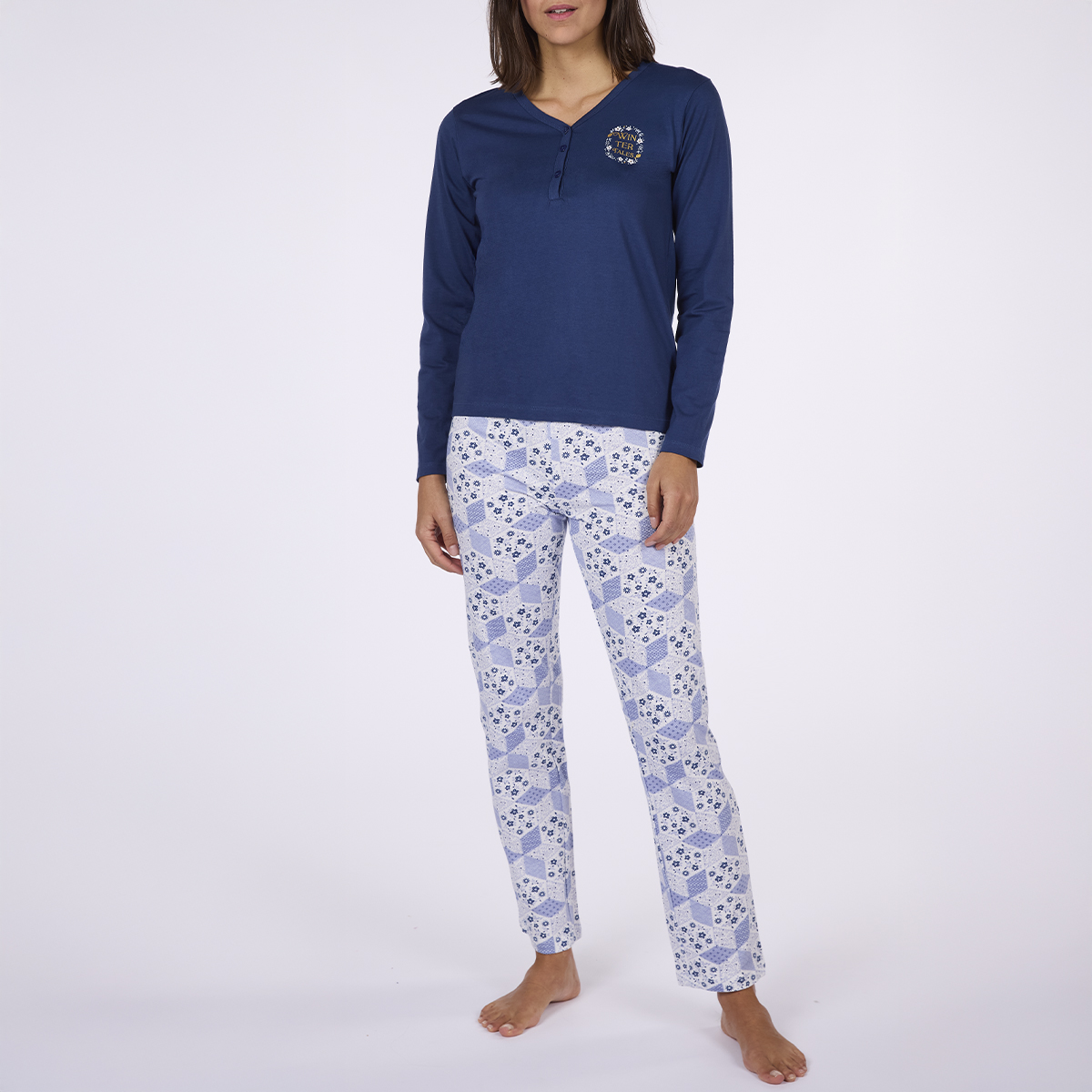 Pyjama Femme ETOFFE marine / imprimé