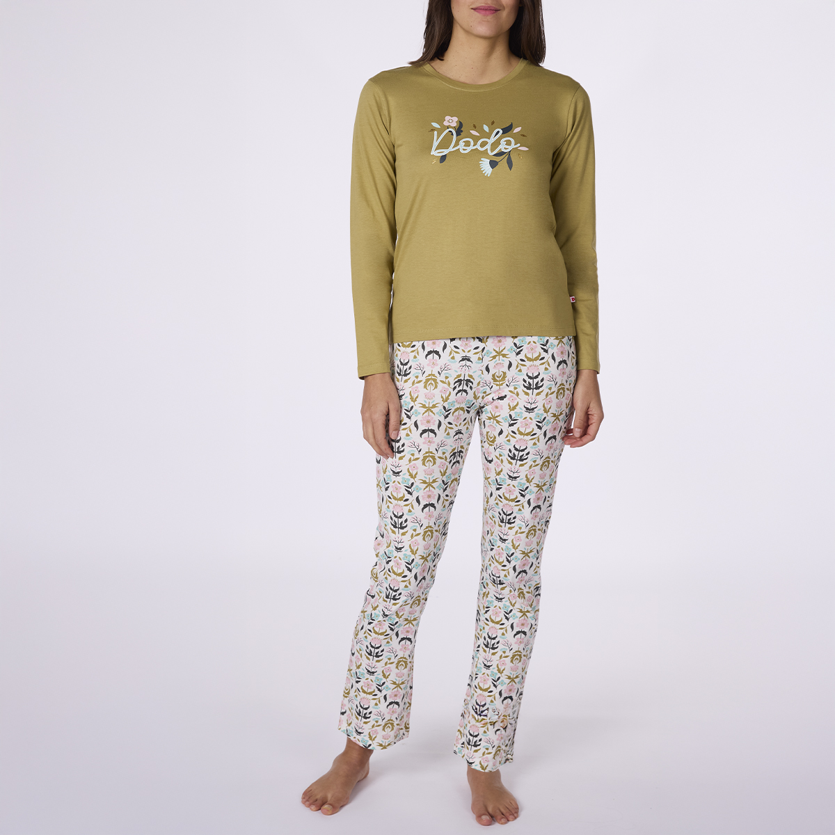 Pyjama Femme MORRIS vert / imprimé