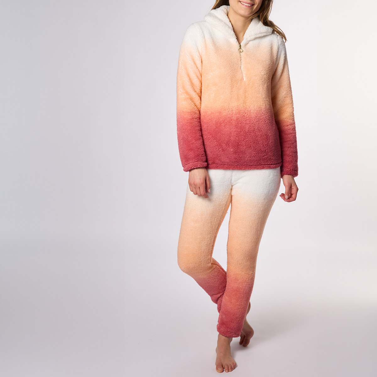 Pyjama femme SOUK blanc/orange