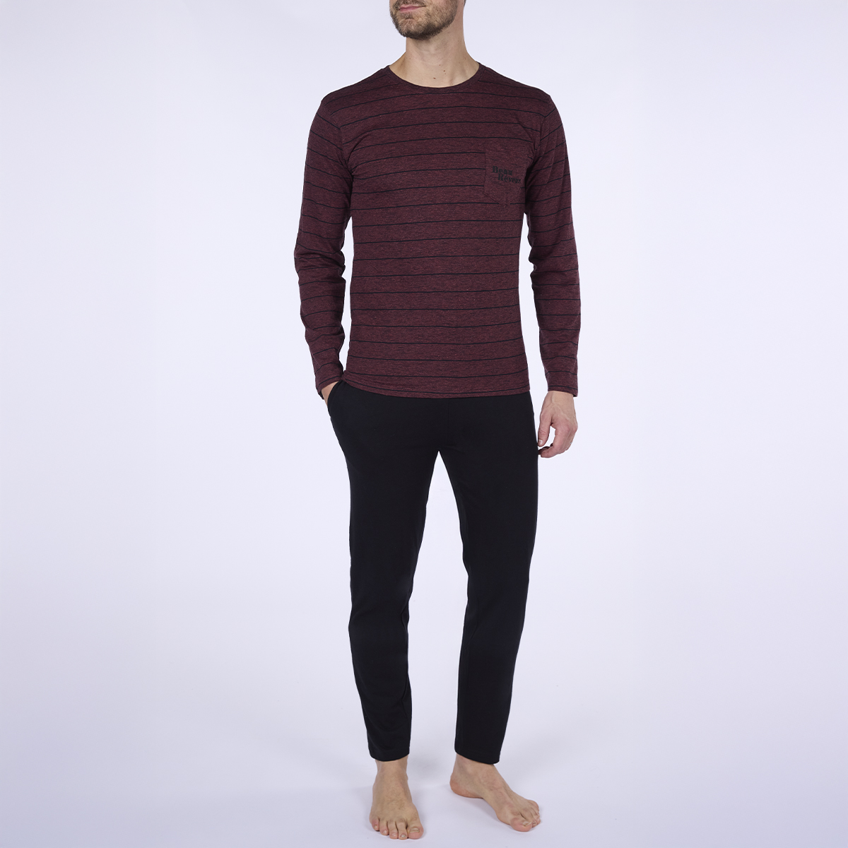 Pyjama Homme ECLIPSE rayure / noir