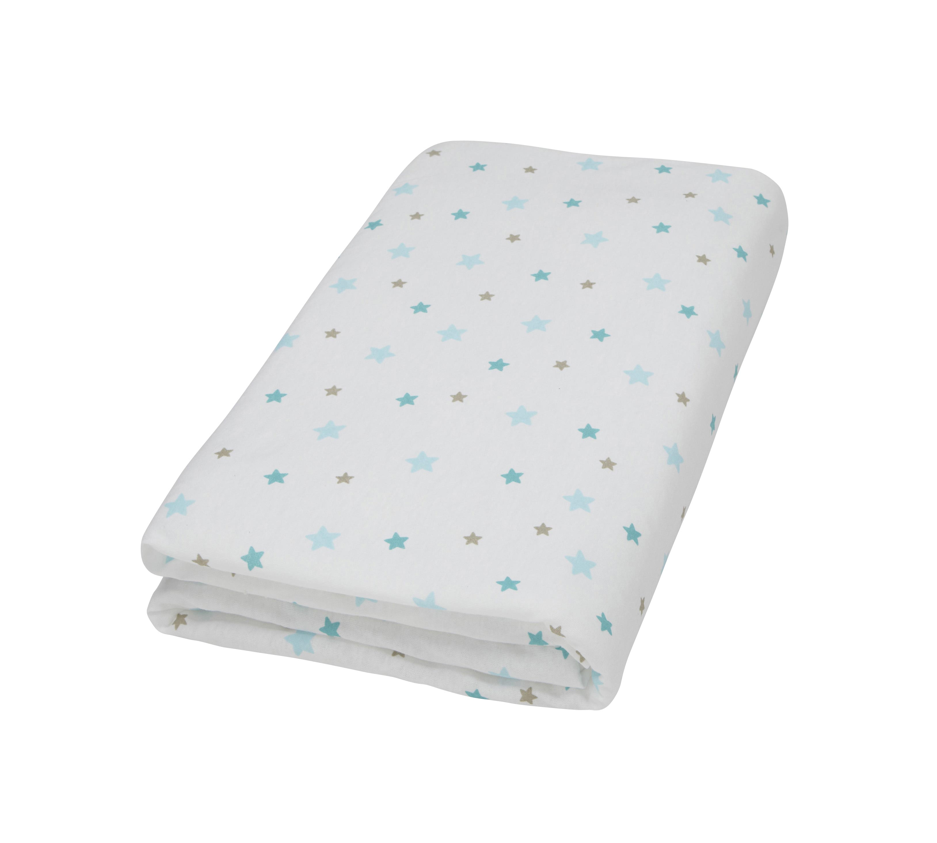 Drap housse imprimé - Etoile aqua