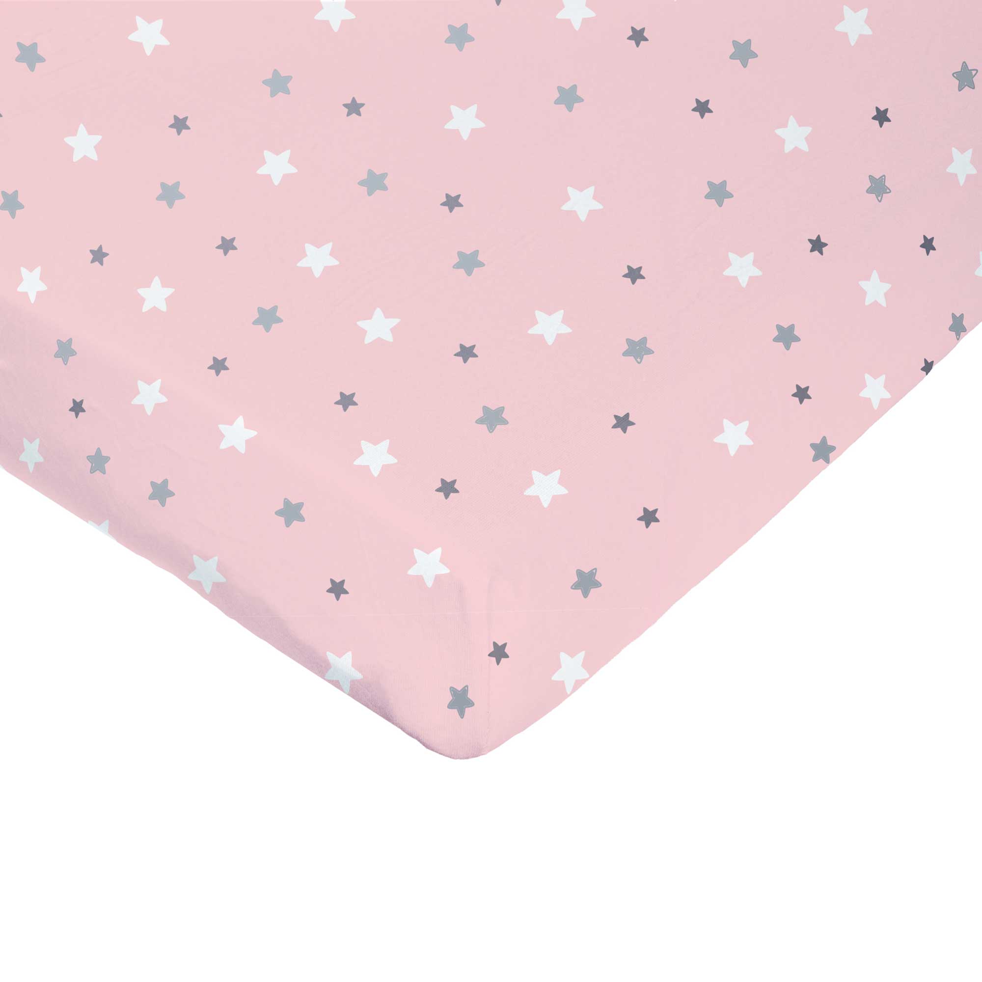 Drap housse imprimé - Etoile rose