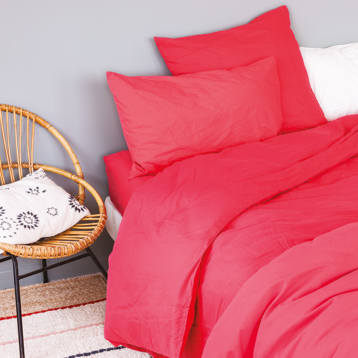 Drap housse ALABAMA Groseille