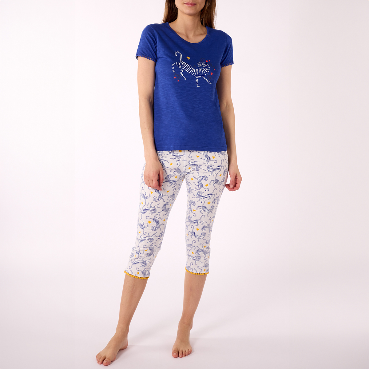 Pyjama court femme GHANA bleu