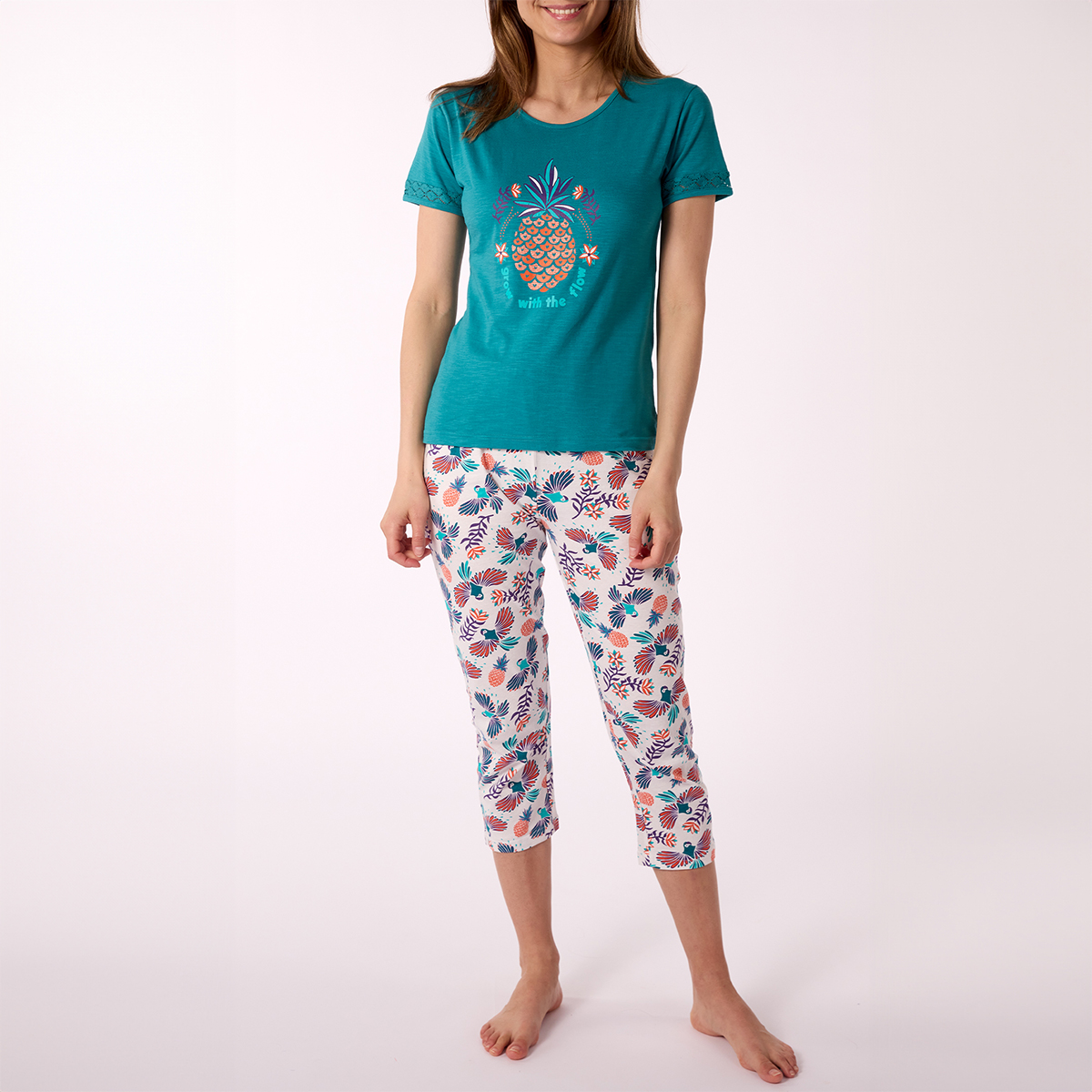 Pyjama court femme INKY vert