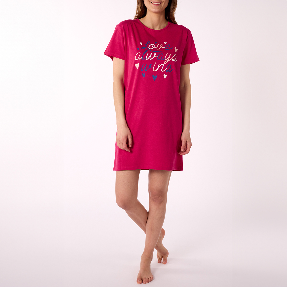 Nuisette manche courte femme LOVA rose