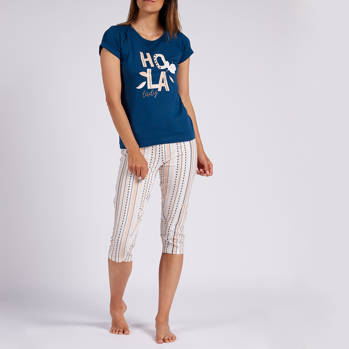 Pyjama court femme SUMMER LADY marine