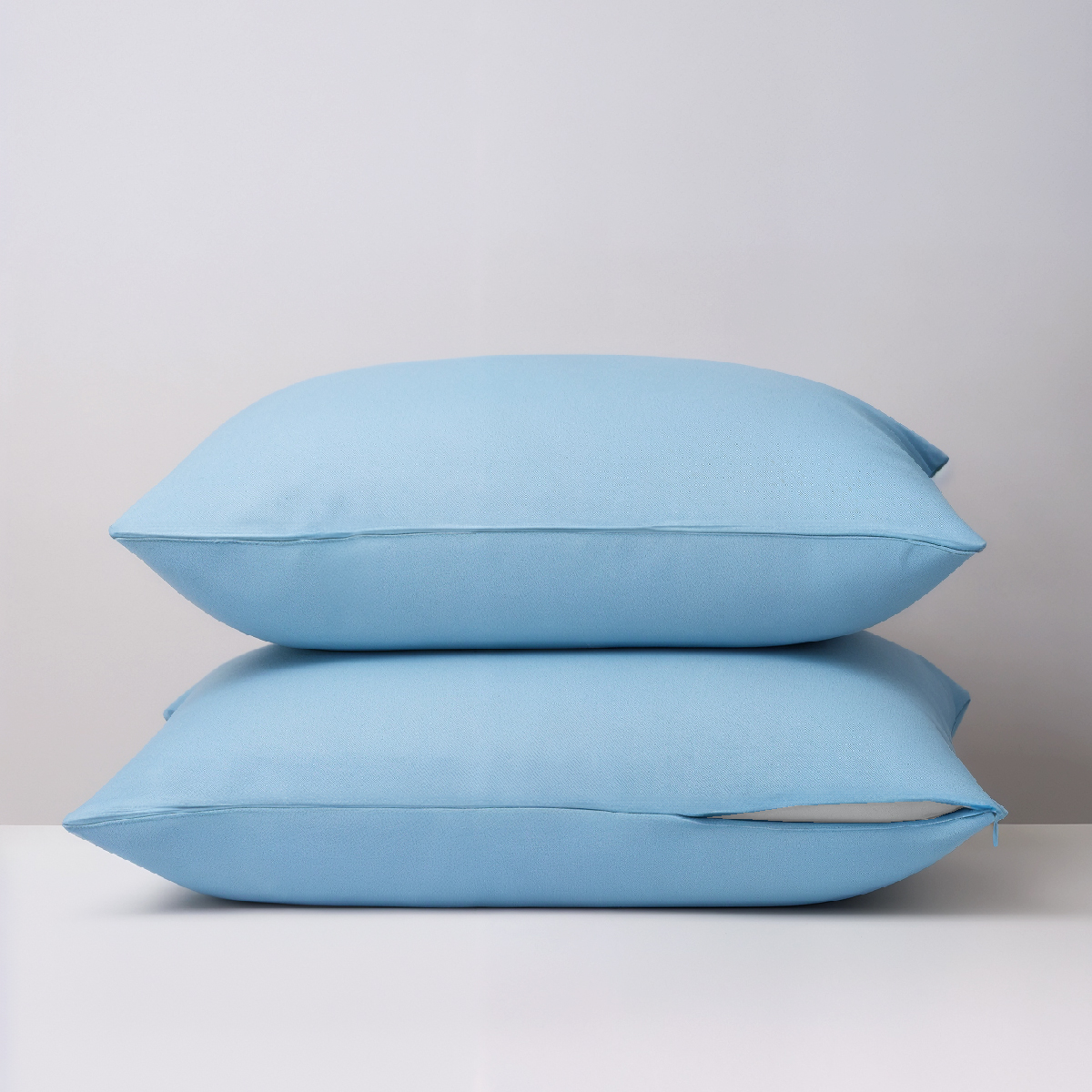 Lot de 2 Taies d’oreiller 2 en 1 - Alèse absorbante intégrée - Coloris Givre