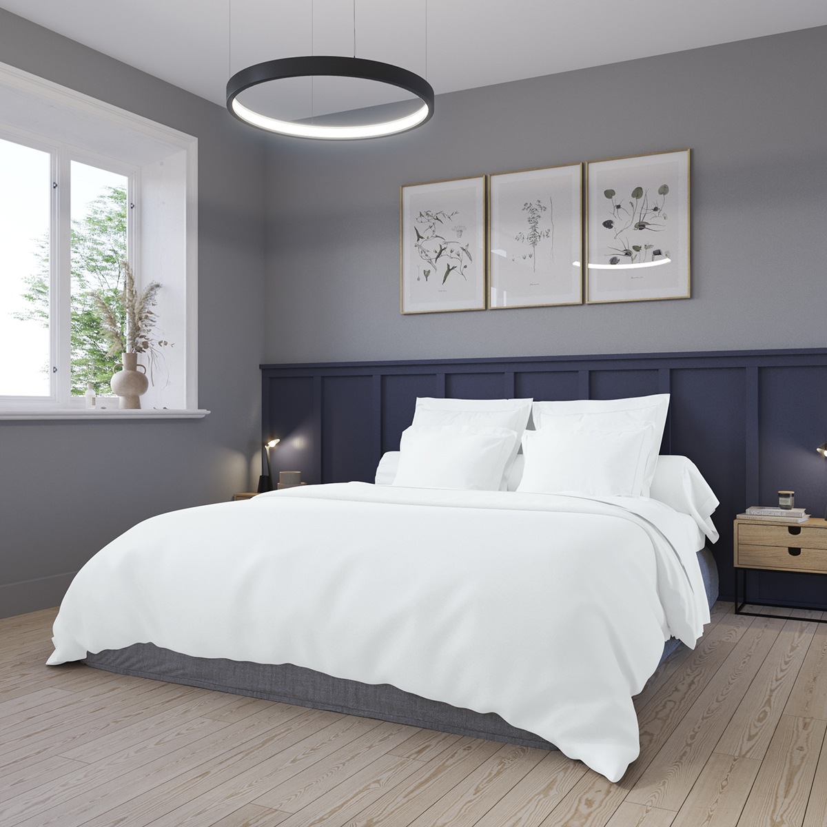 Drap plat Harmonie Satin de coton coloris Blanc