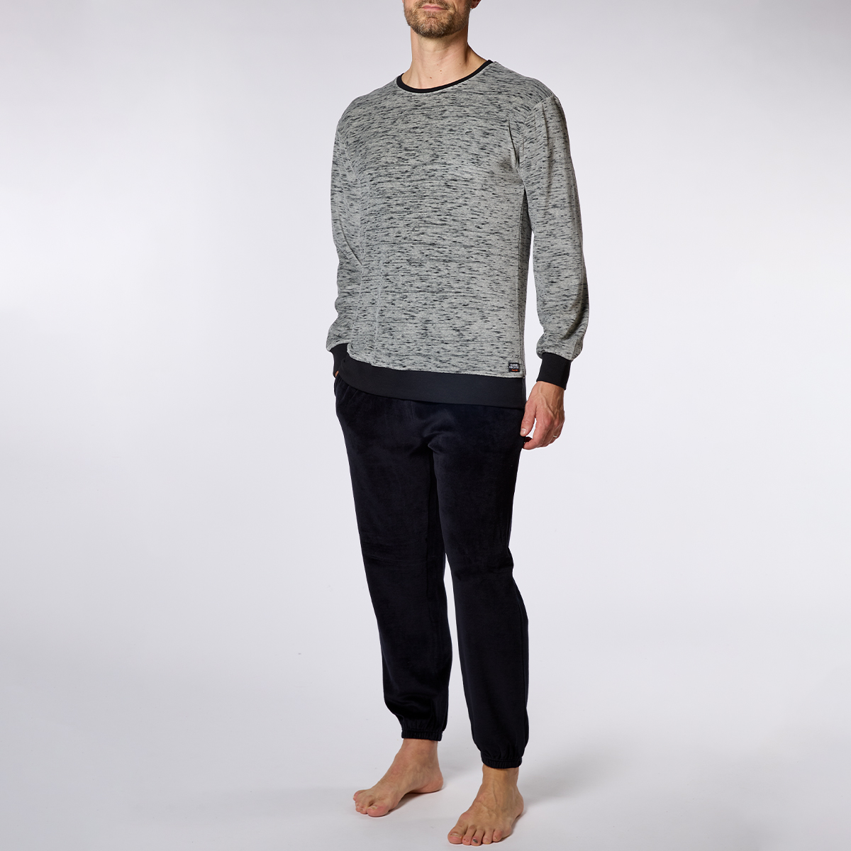 Pyjama homme SIMPLICITY IS THE KE gris chiné/marine