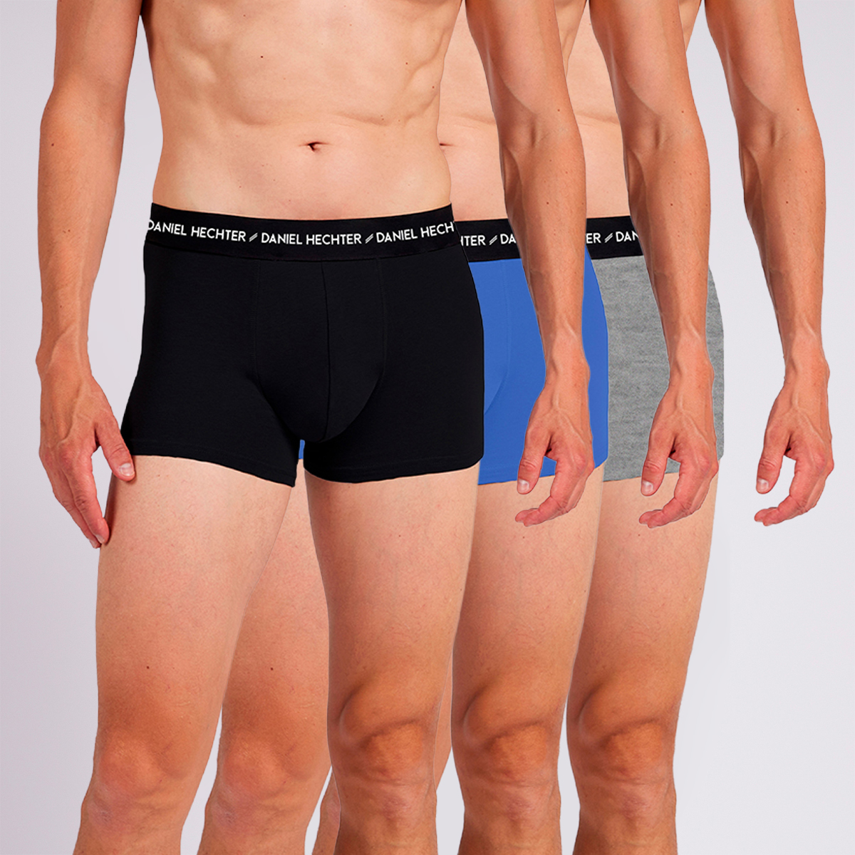 Lot de 3 boxer homme UNI noir/bleu/gris