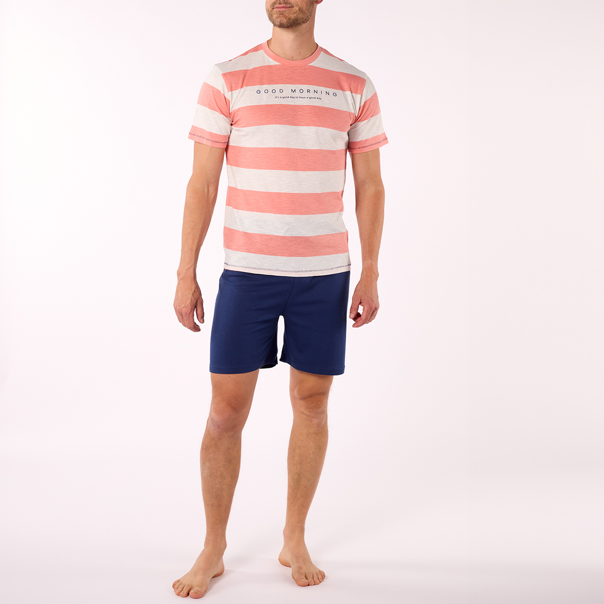 Pyjashort homme ETE blanc/marine