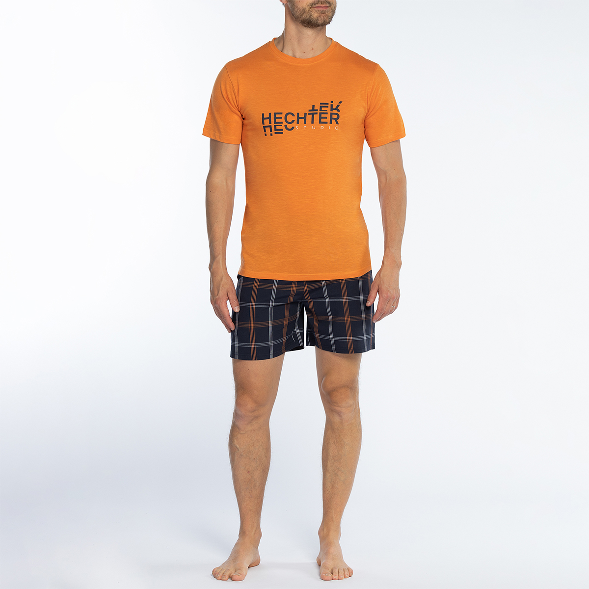 Pyjashort homme CHALEUR D'ETE orange