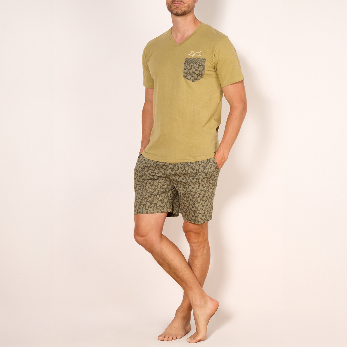 Pyjashort homme EXPLORER vert clair