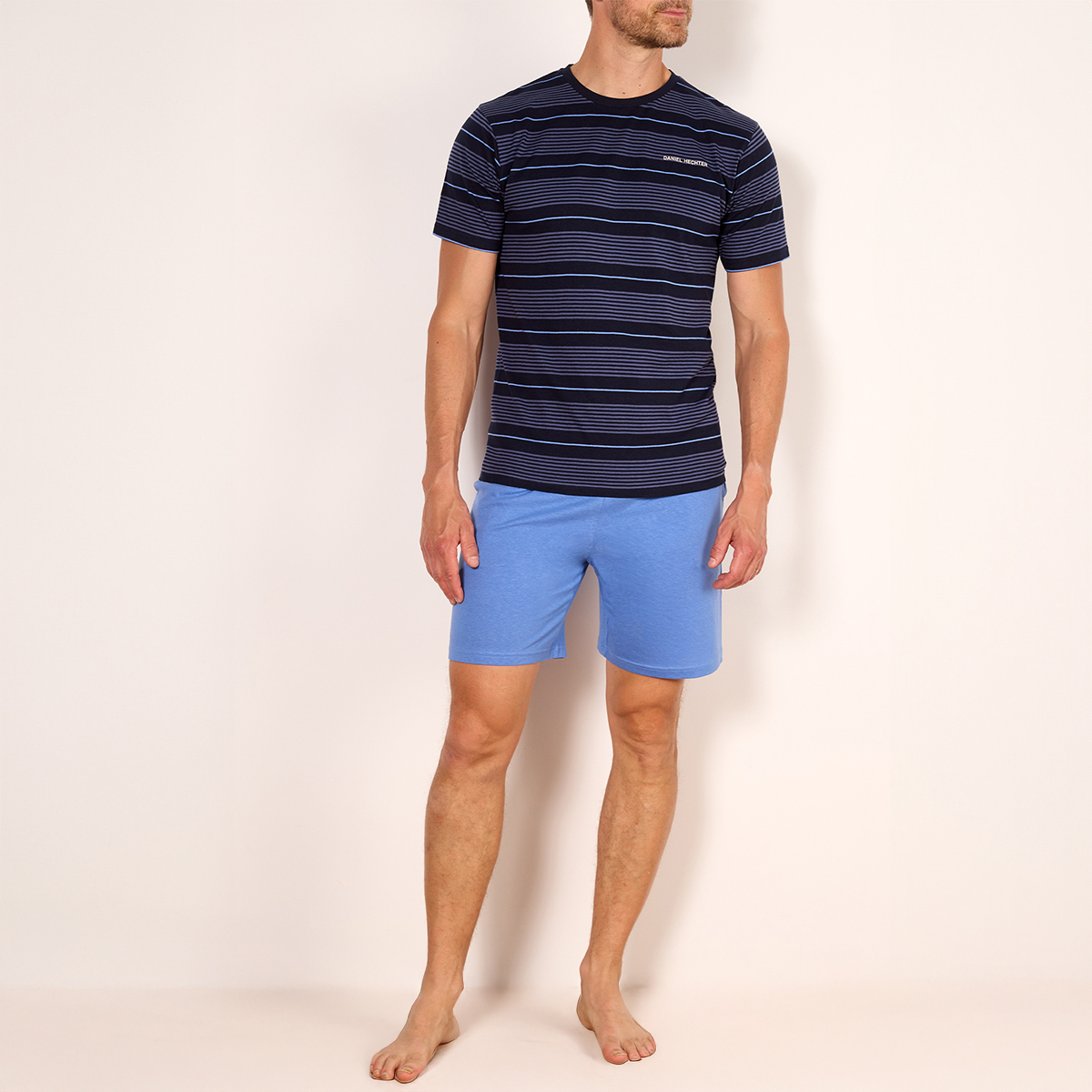 Pyjashort homme PAISLEY rayé marine