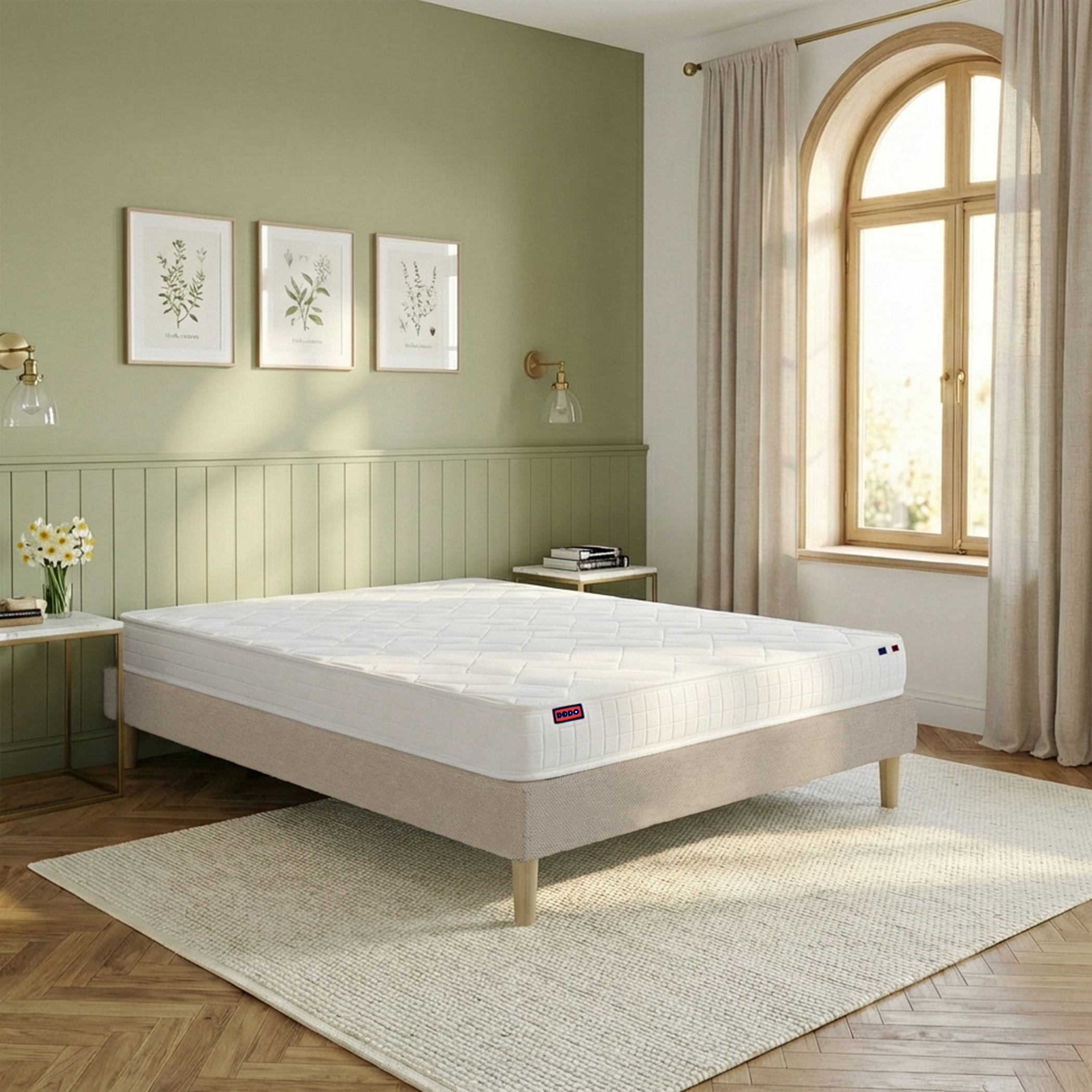 Ensemble lit - Matelas + sommier - Beige ACCESS