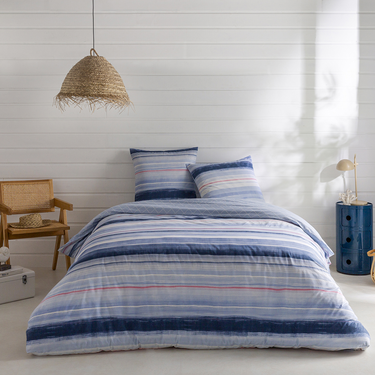 Pack Housse de couette  + Taie(s) d'oreiller Coton Onde