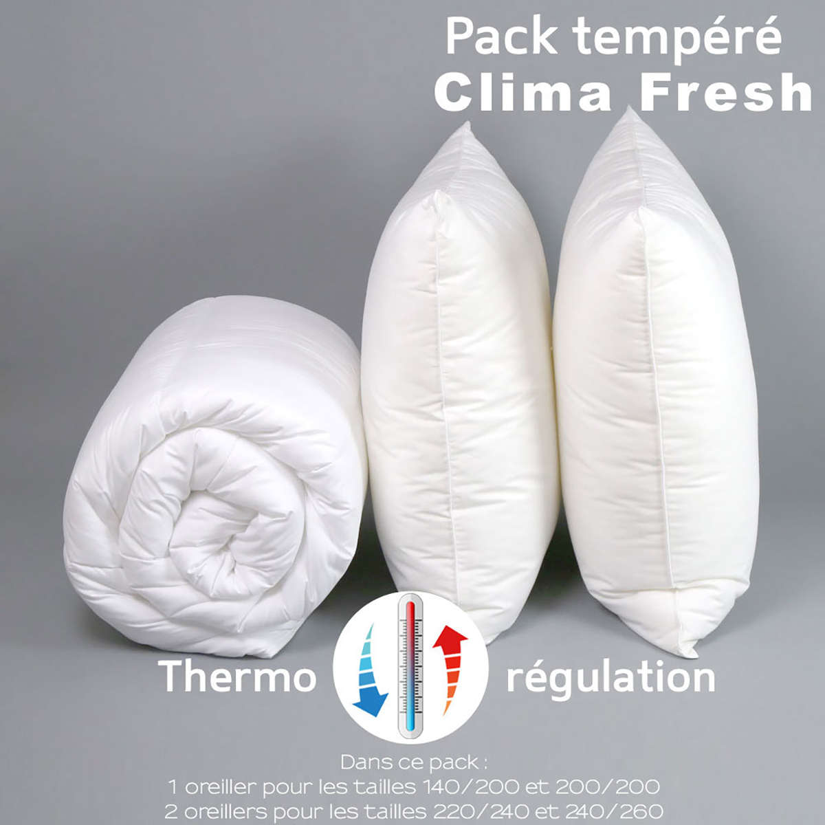 Pack Clima Fresh Thermorégulation couette TEMPEREE+oreiller