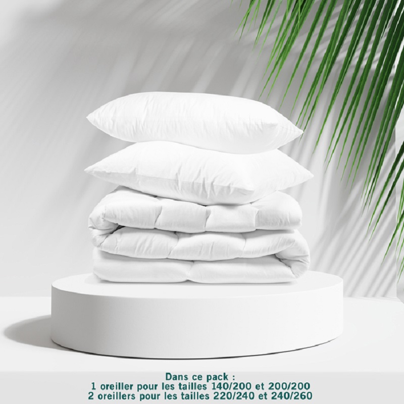 Pack TEMPÉRÉ Couette + Oreiller(s) - Coton Bio - Jacques