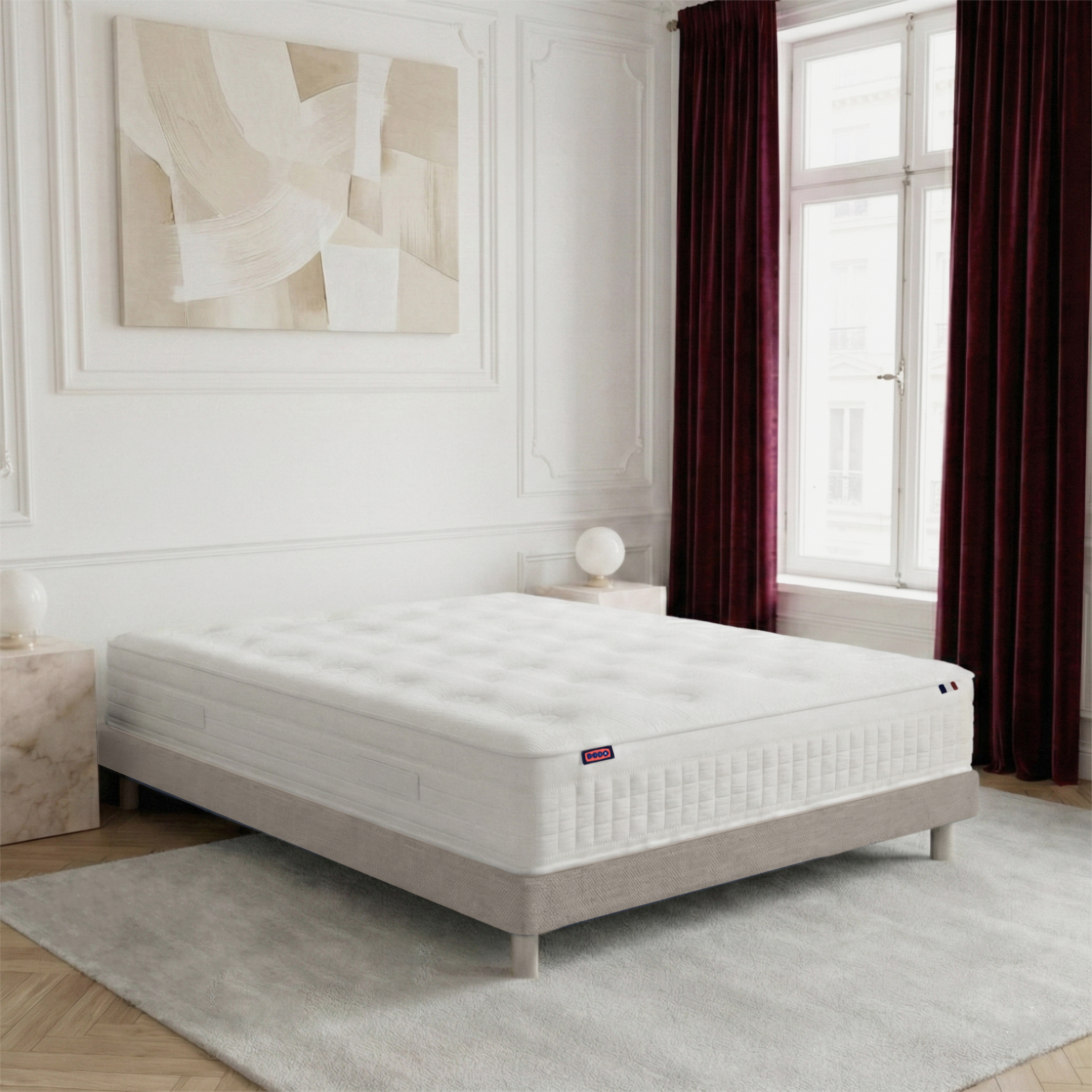 Ensemble lit - Matelas + sommier - Beige RENAISSANCE