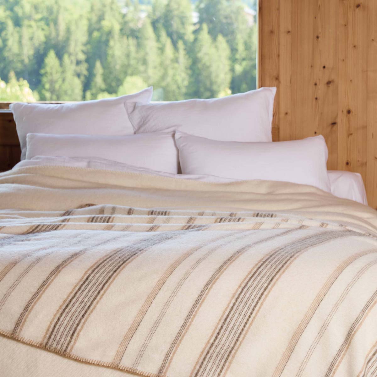 Plaid BAYONNE Naturel Caramel