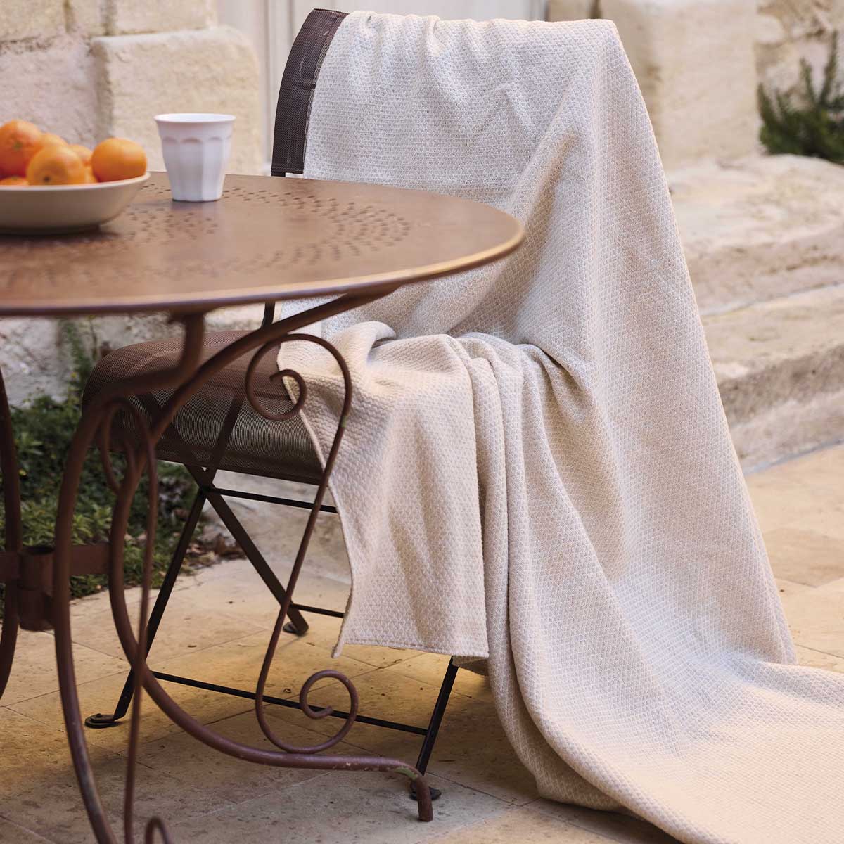 Plaid tissé CABOURG Naturel