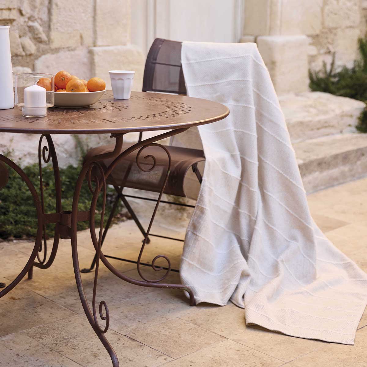 Plaid tissé HONFLEUR Naturel