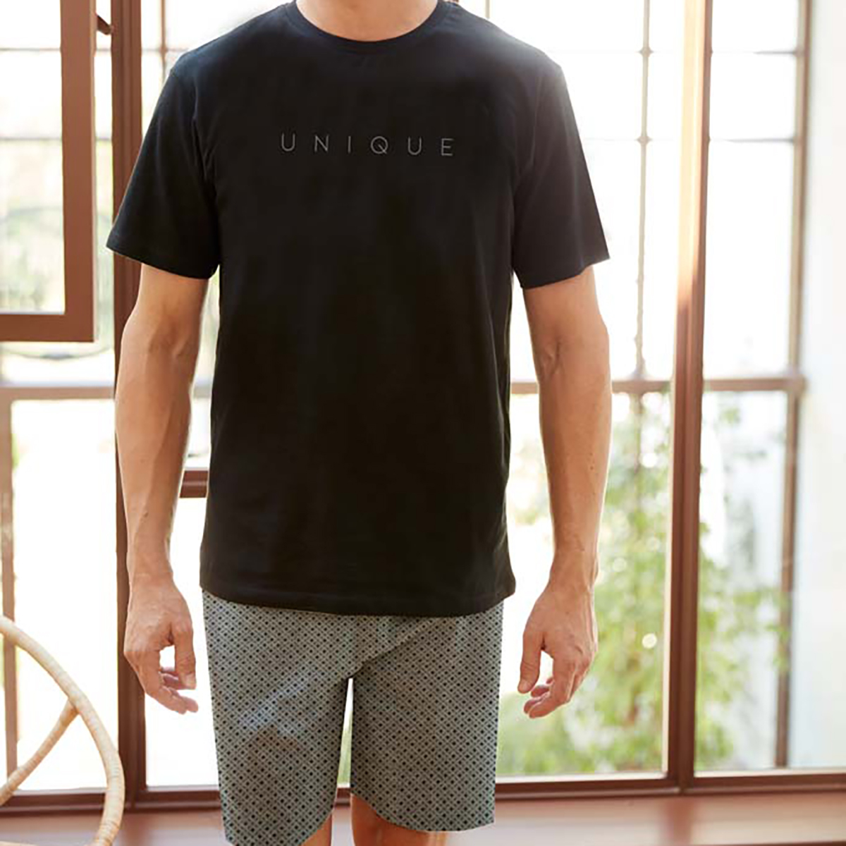 Pyjashort homme SAINT VALENTIN noir/gris