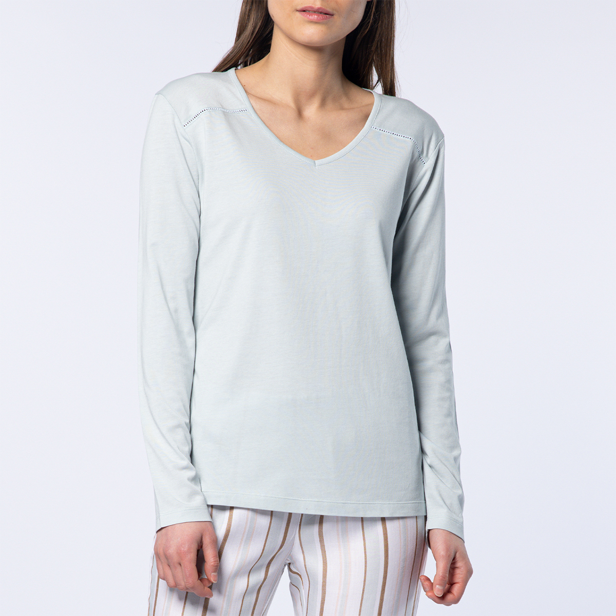 Tee shirt long femme koya bleu  clair