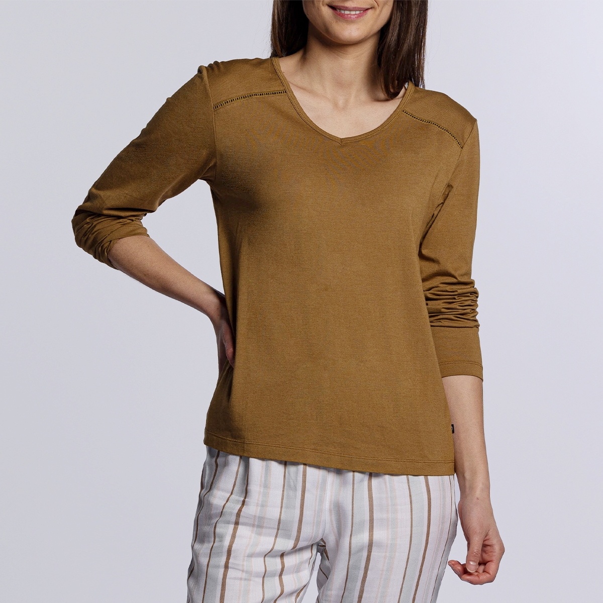 Tee shirt long femme koya kaki