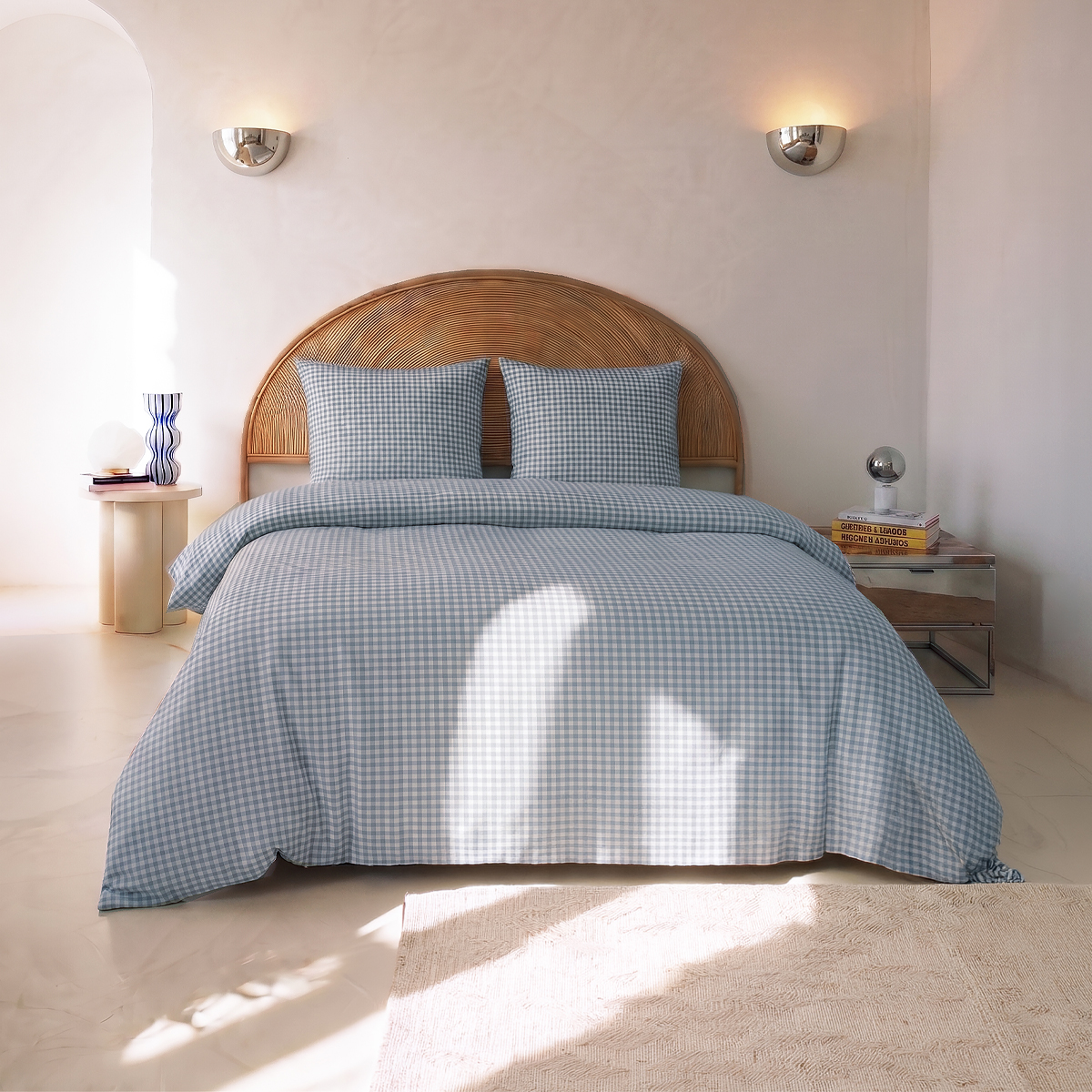 Pack housse de couette + taie(s) d'oreiller coton Vichy